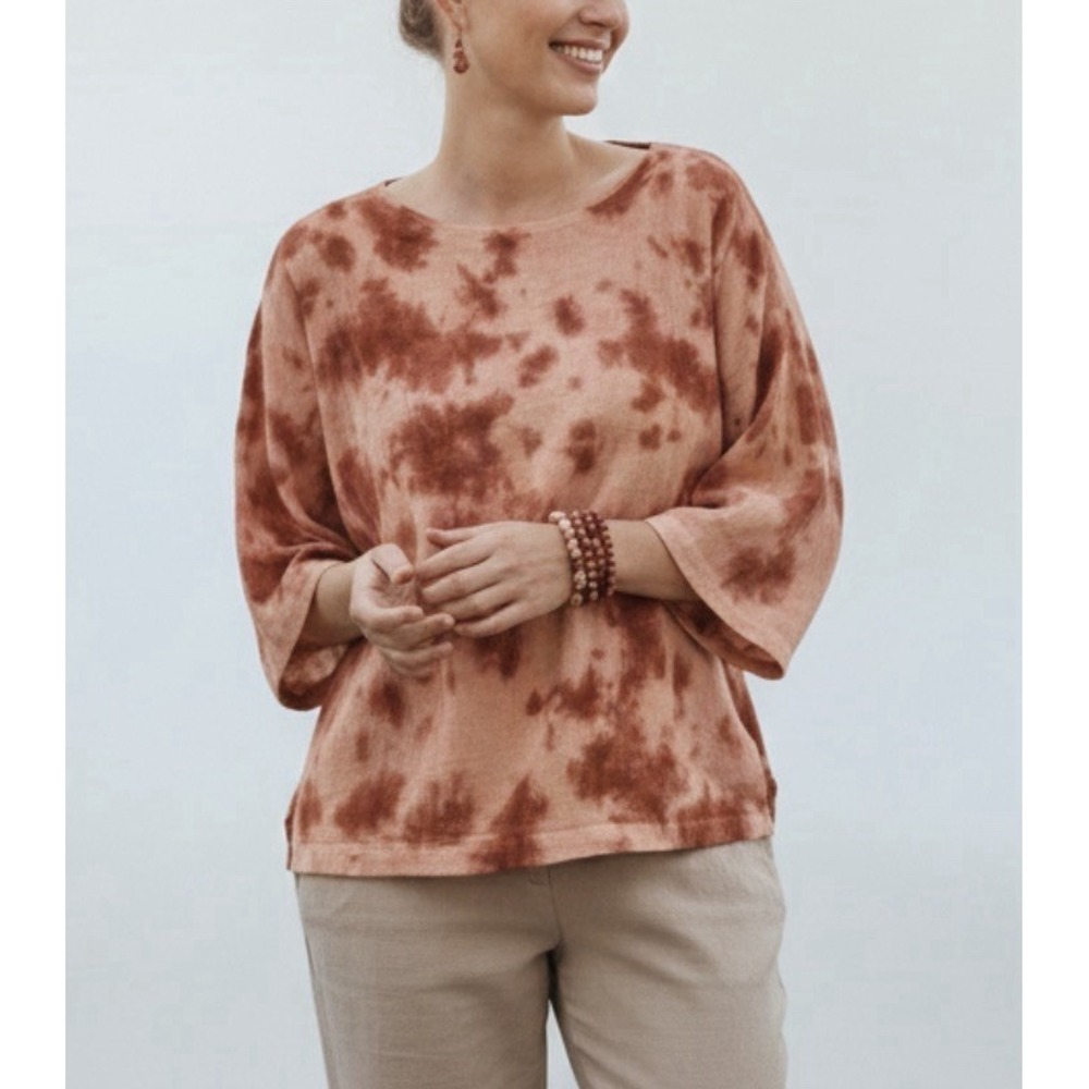 NWT J Jill PureJill Shore Wash Cotton Gauze Kimono Boho Lagenlook Boxy Top Sz XL